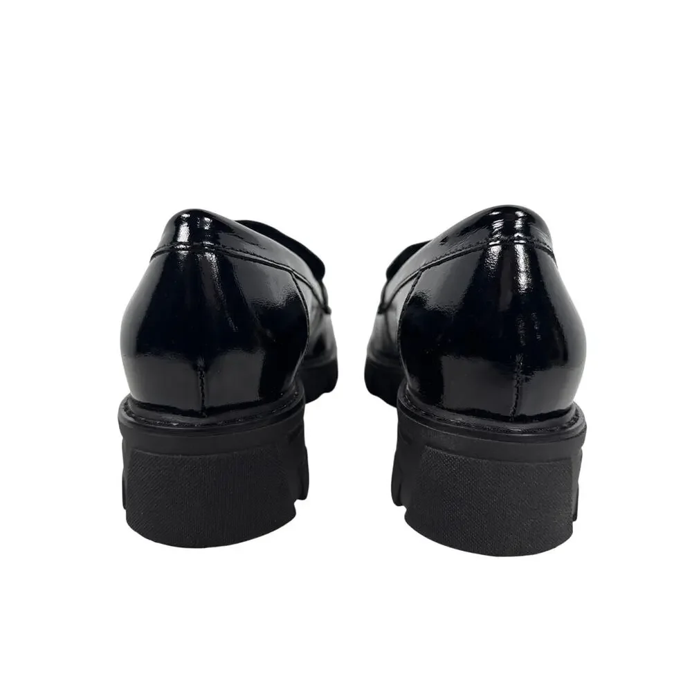 La Canadienne Douglas Platform Loafer Womens 10 M‎ Black Patent Leather